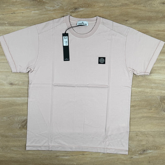 Stone Island Patch Logo T-Shirt in Antique Rose Castmark