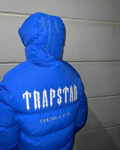 Trapstar Decoded 2022 Hooded Puffer Jacket - Blue