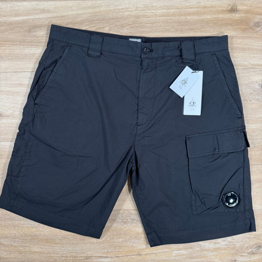 CP Company 50 Fili Stretch Cargo Shorts in Black Castmark
