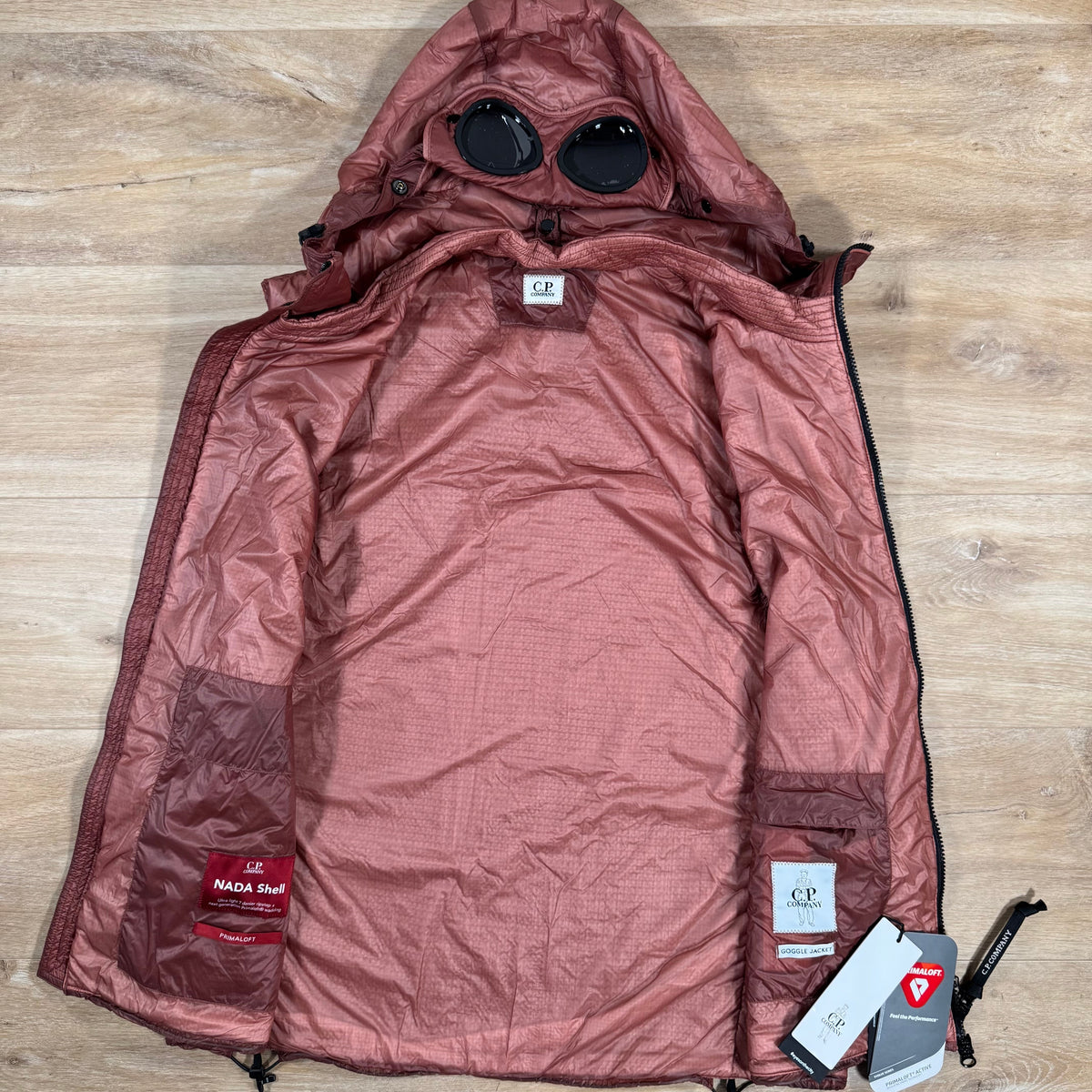 CP Company Nada Shell Primaloft Goggle Vest in Canyon Clay - Pink Castmark