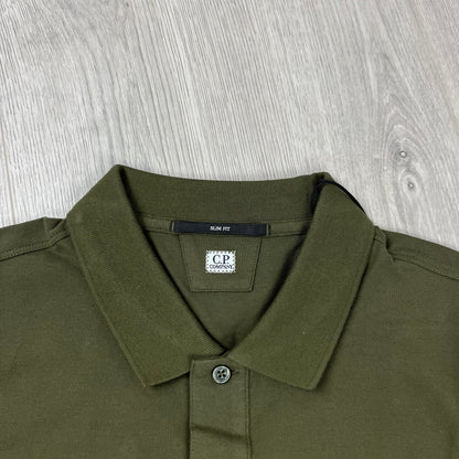 CP Company Piquet Polo Shirt - Ivy Green Castmark