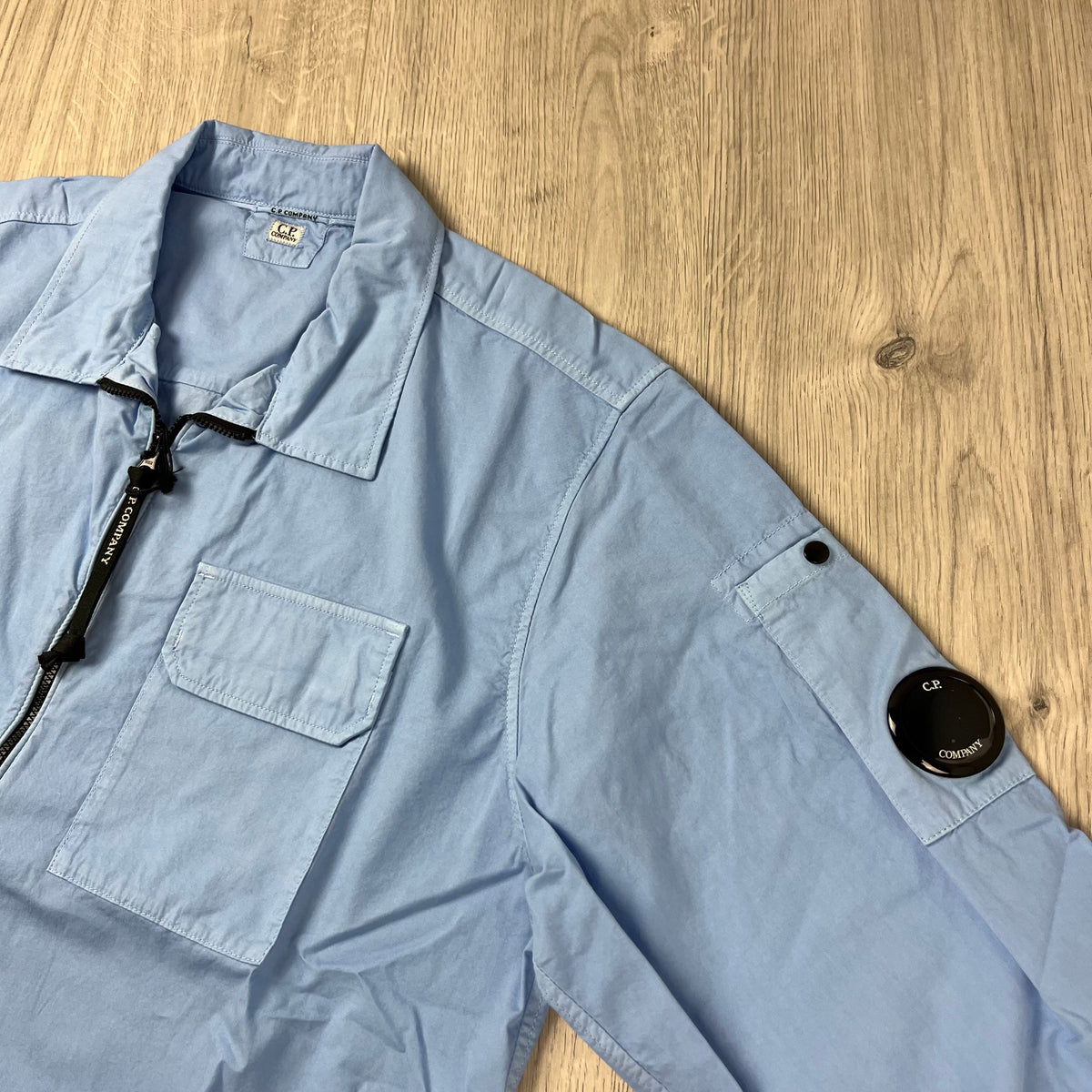 CP Company Zip Overshirt - Cerulean Castmark
