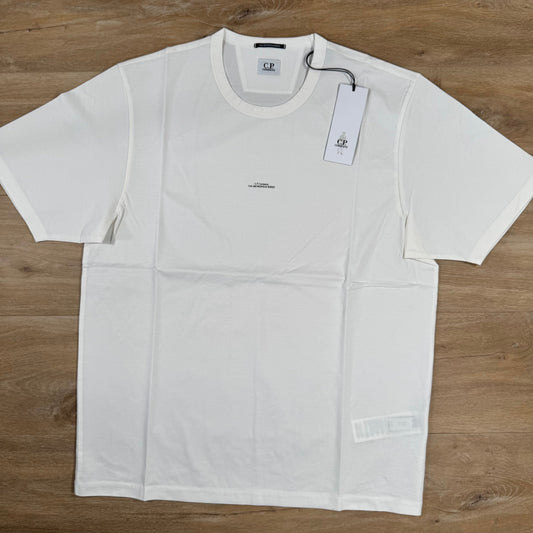 CP Company Metropolis Series Printed Logo T-Shirt in Gauze White Castmark