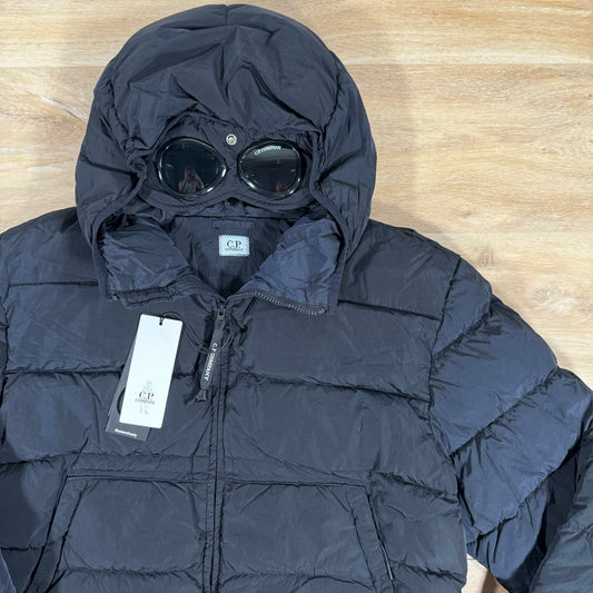 CP Company Chrome-R Goggle Down Jacket in Navy Castmark