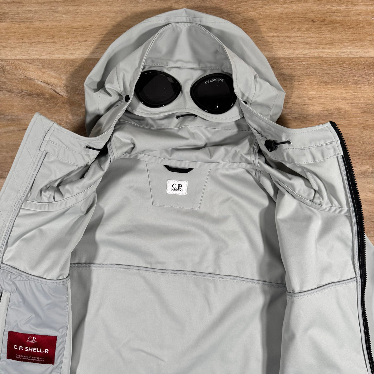 CP Company Shell-R Goggle Jacket in Blue Fox - Grey Castmark