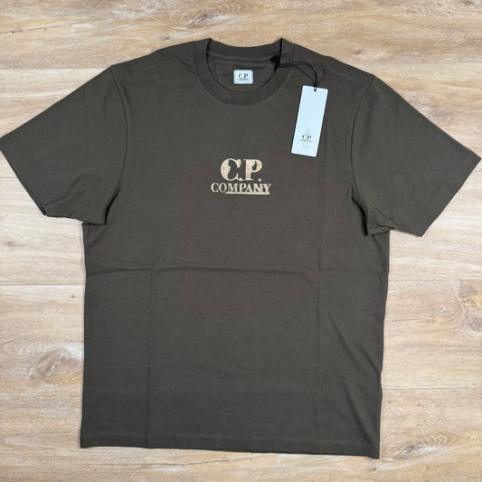 CP Company Graphic Logo T-Shirt in Ivy Green Castmark