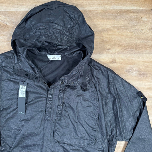 Stone Island Organic Look Nylon Panama-TC Anorak Jacket in Black Castmark