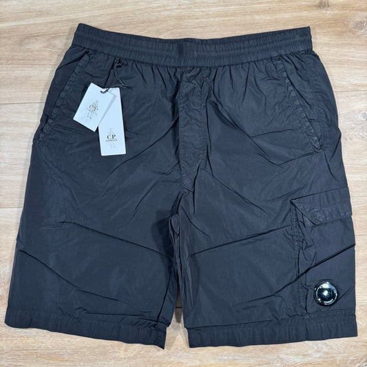 CP Company Chrome-R Cargo Shorts in Black Castmark