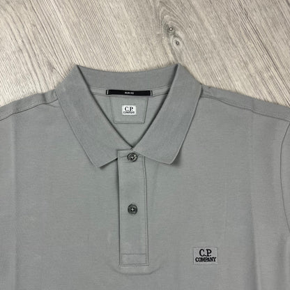 CP Company Piquet Polo Shirt - Drizzle Castmark