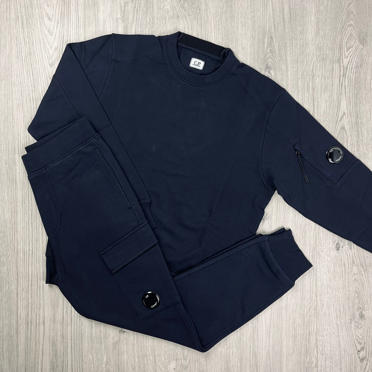 CP Company Raised Fleece Tracksuit - Navy Castmark