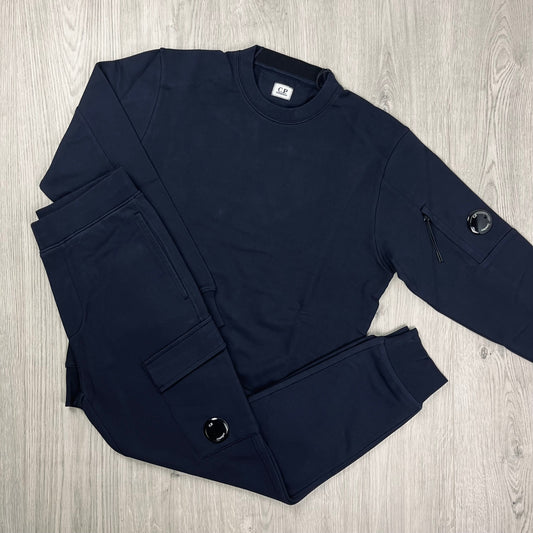 CP Company Raised Fleece Tracksuit - Navy Castmark