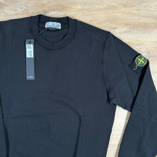 Stone Island Organic Cotton Fleece Sweatshirt in Black Castmark