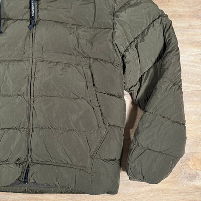 CP Company Chrome-R Goggle Down Jacket in Ivy Green Castmark