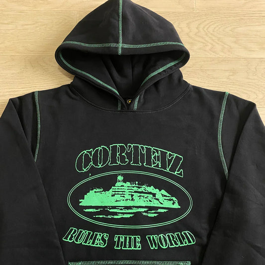 CORTEIZ Alcatraz Hoodie - Black/Green