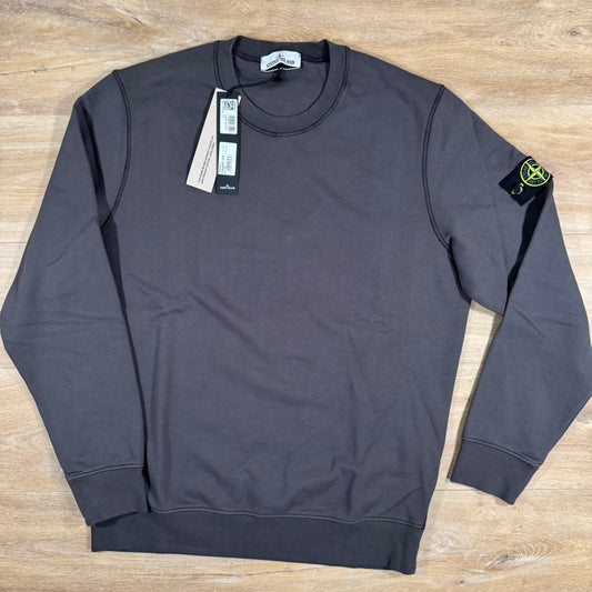 Stone Island Organic Cotton Fleece Sweatshirt in Charcoal Grey Castmark