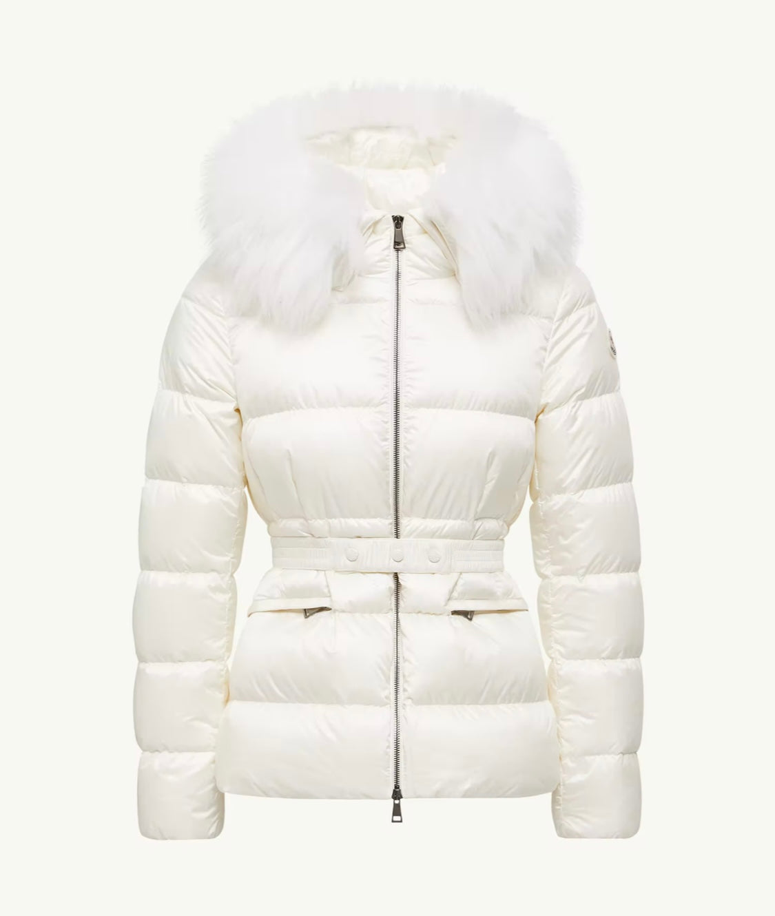 GUBBINO MONCLER DONNA BIANCO CON PELLICCIA BIANCA