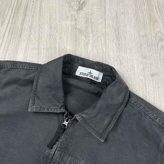 Stone Island Zip Overshirt - Charcoal Castmark