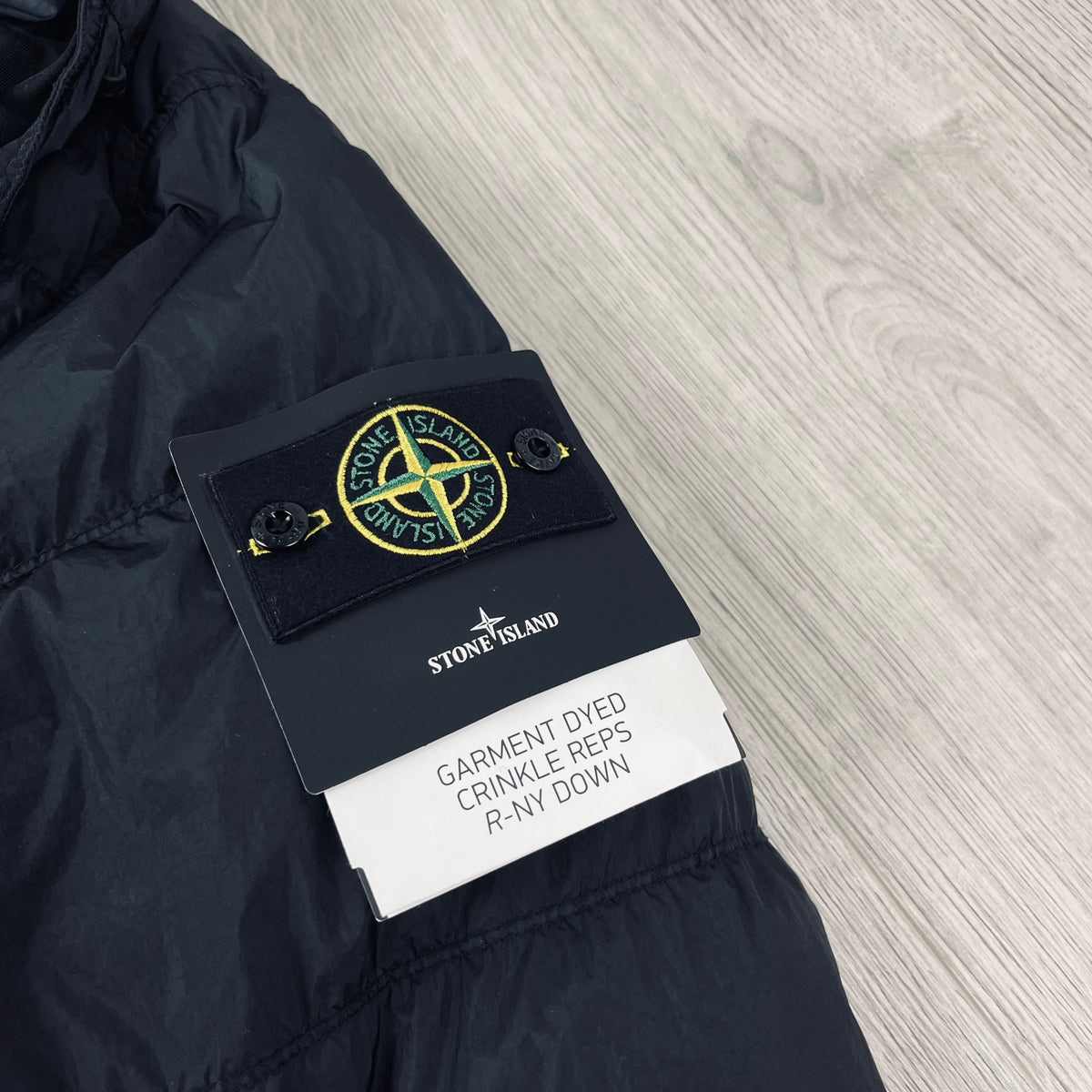 Stone Island Crinkle Reps Down Jacket - Black Castmark