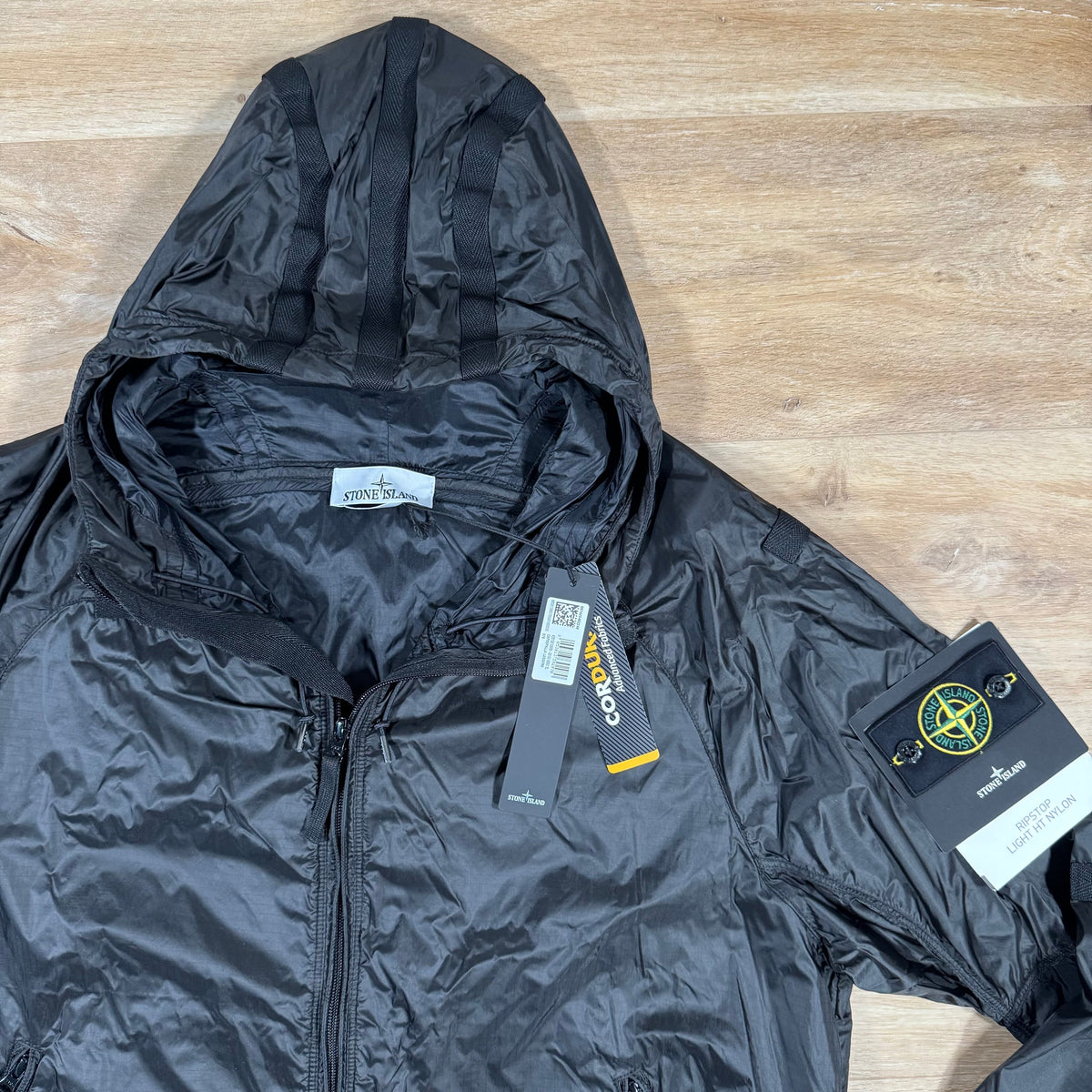 Stone Island Ripstop Light HT Nylon Jacket in Lead Grey Castmark