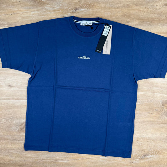 Stone Island Organic Cotton Compass Camo T-Shirt in Marine Blue Castmark
