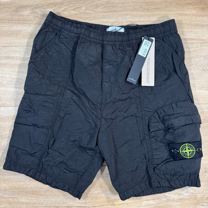 Stone Island Nylon Metal Bermuda Shorts in Black Castmark