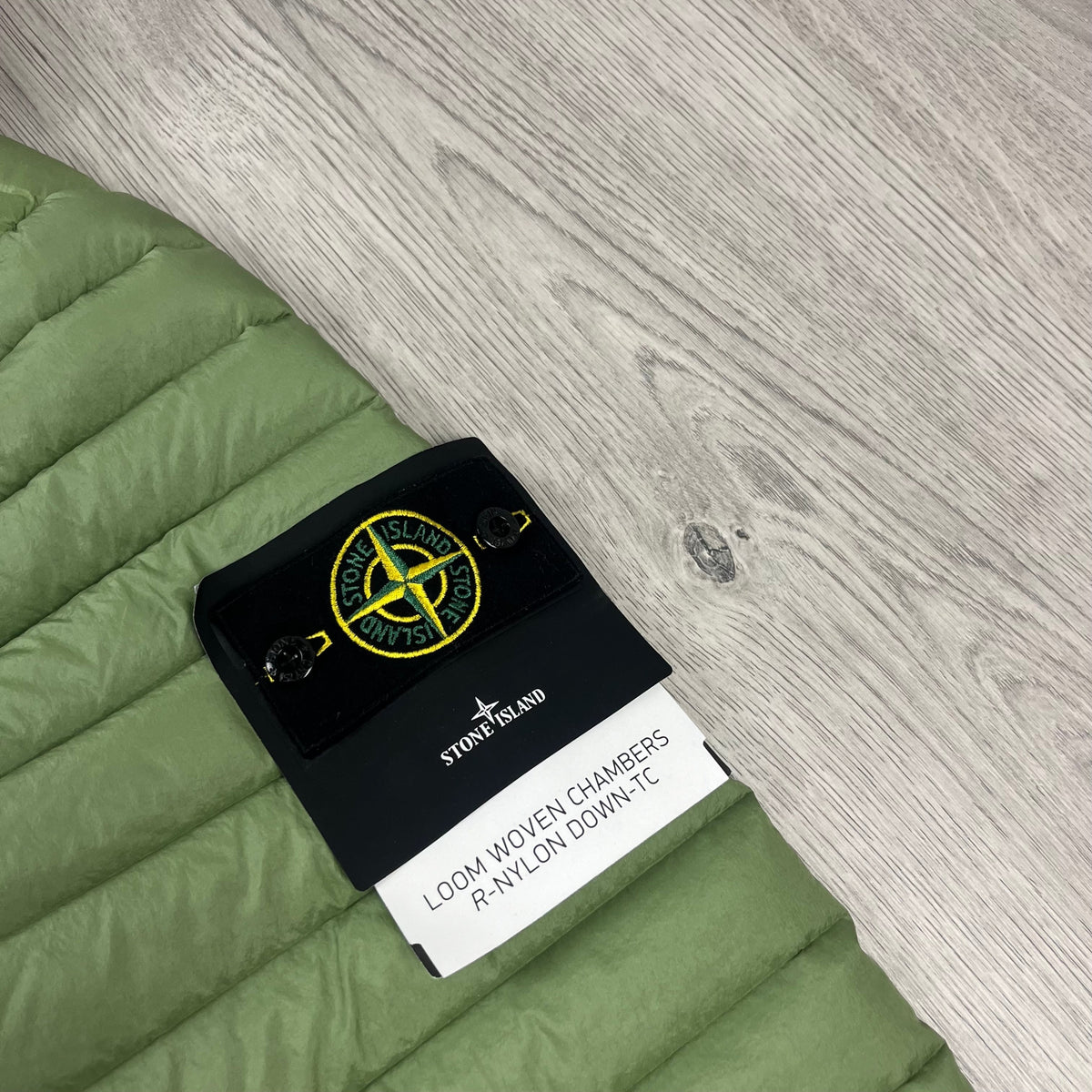 Stone Island Woven Down Jacket - Sage Green Castmark