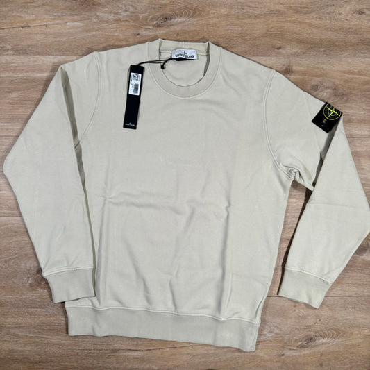 Stone Island Garment Dyed Crewneck Sweatshirt in Plaster Castmark