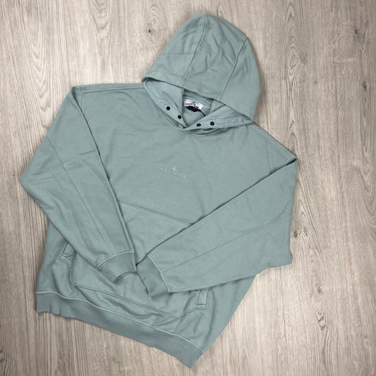 Stone Island Embroidered Hoodie - Sky Blue Castmark