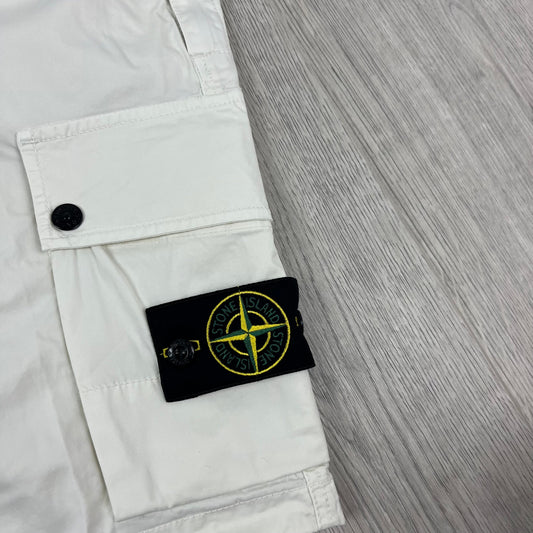 Stone Island Cargo Shorts - Ivory Castmark