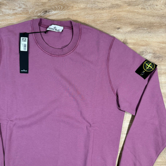 Stone Island Garment Dyed Crewneck Sweatshirt in Onion Rose Castmark