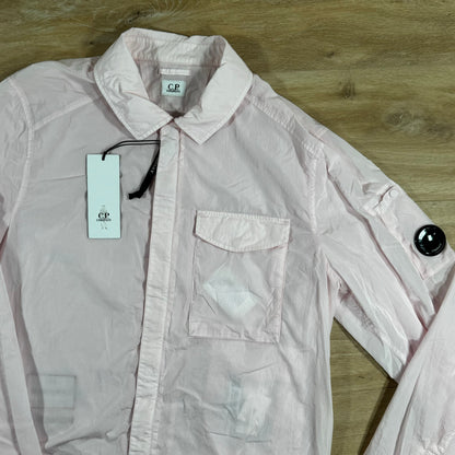 CP Company Chrome Lens Overshirt in Heavenly Pink Castmark