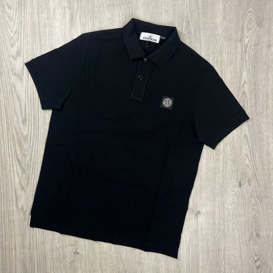 Stone Island Patch Polo Shirt - Black Castmark