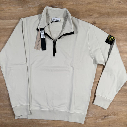 Stone Island Organic Cotton Half-Zip Sweatshirt in Sand Castmark