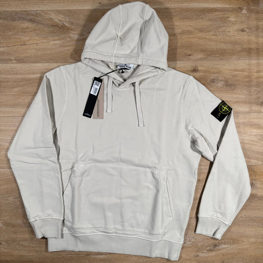 Stone Island Organic Cotton Fleece Pullover Hoodie in Sand Castmark