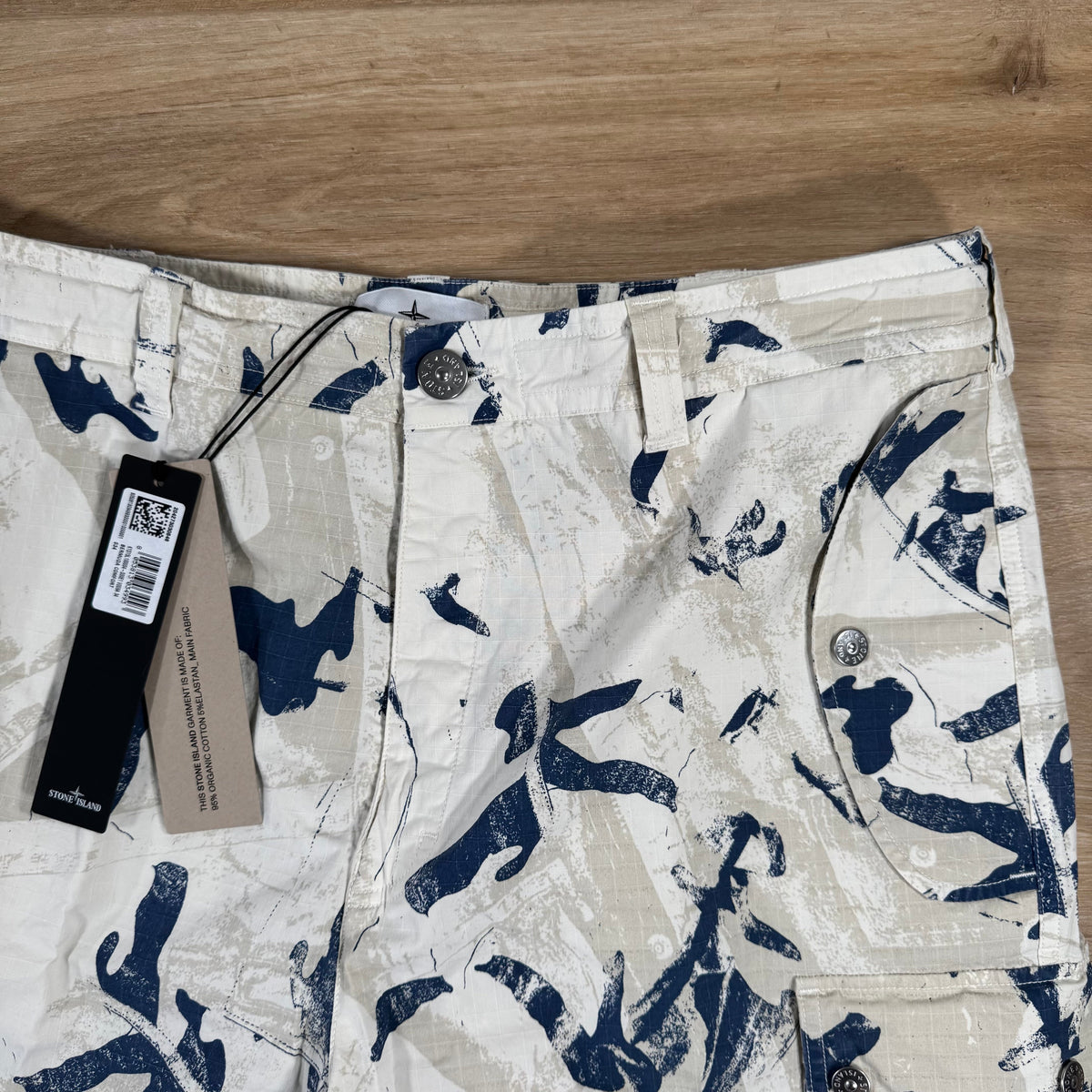 Stone Island Scan Camo On Stretch Ripstop-OVD Bermuda Shorts in Desert Castmark