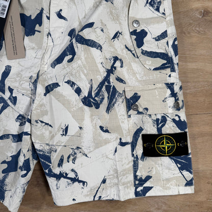 Stone Island Scan Camo On Stretch Ripstop-OVD Bermuda Shorts in Desert Castmark