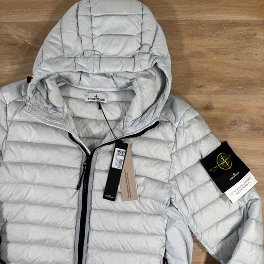 Stone Island Loom Woven Nylon Down-TC Jacket in Sky Blue Castmark
