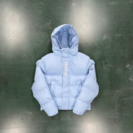 Trapstar Decoded Hooded Puffer 2.0 Jacket - Ice Blue