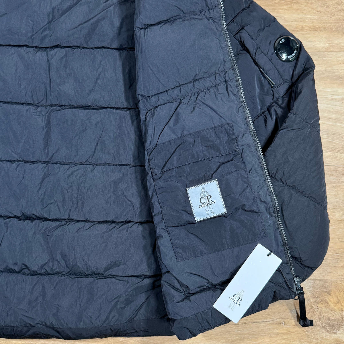 CP Company Chrome-R Down Lens Jacket in Navy Castmark