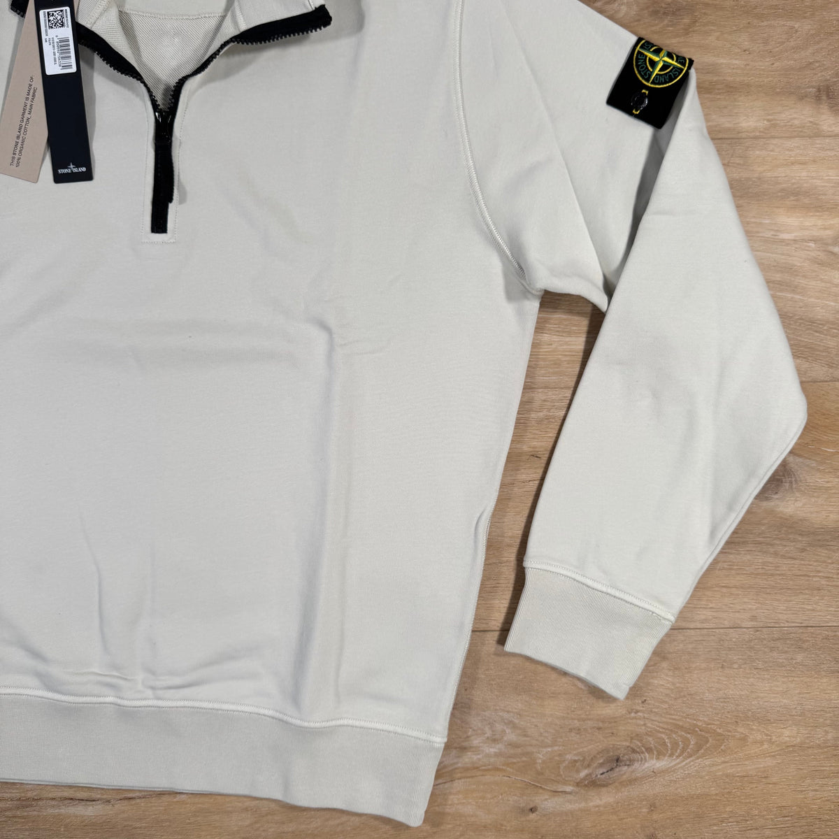 Stone Island Organic Cotton Half-Zip Sweatshirt in Sand Castmark