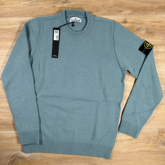 Stone Island Lambswool Crewneck Sweatshirt in Green Grey Castmark
