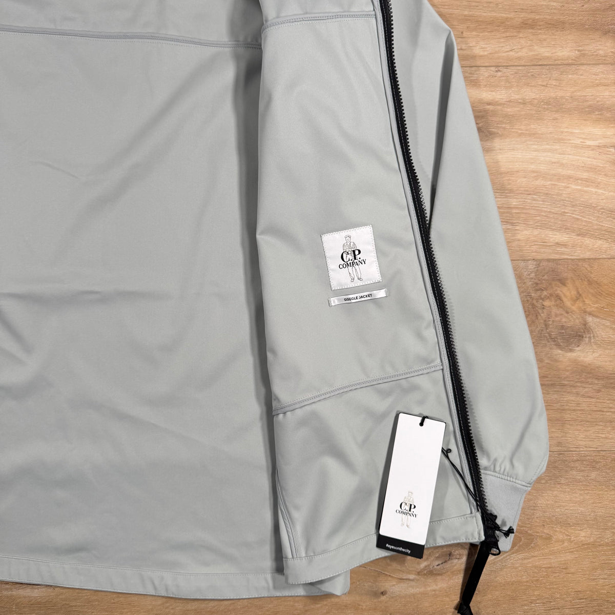 CP Company Shell-R Goggle Jacket in Blue Fox - Grey Castmark
