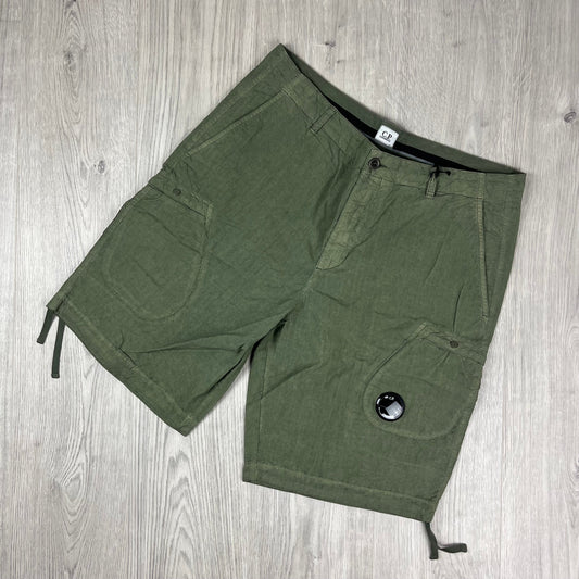 CP Company Cargo Shorts - Bronze Green Castmark