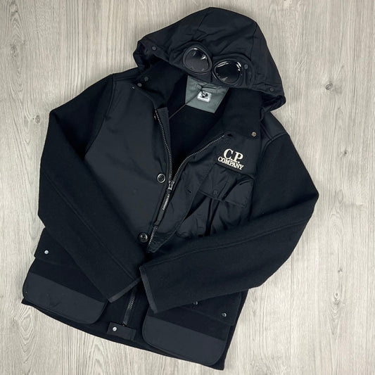 CP Company Duffel Goggle Jacket - Black Castmark