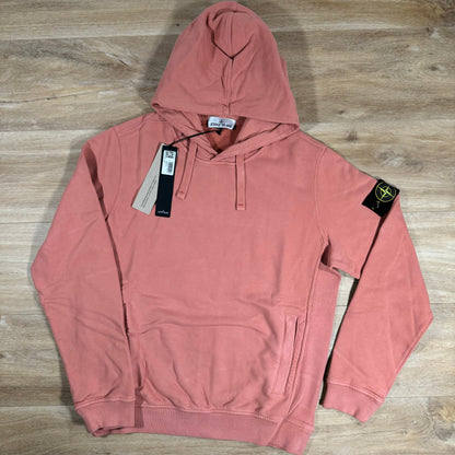 Stone Island Brushed Cotton Pullover Hoodie in Orange Castmark