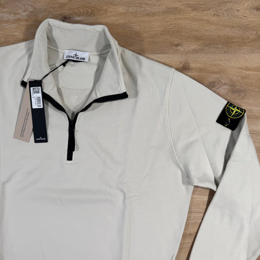 Stone Island Organic Cotton Half-Zip Sweatshirt in Sand Castmark