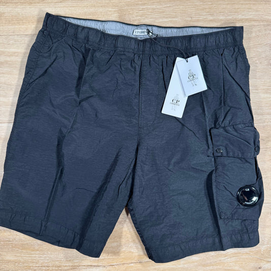 CP Company Flatt Nylon Cargo Lens Swim Shorts in Black Castmark