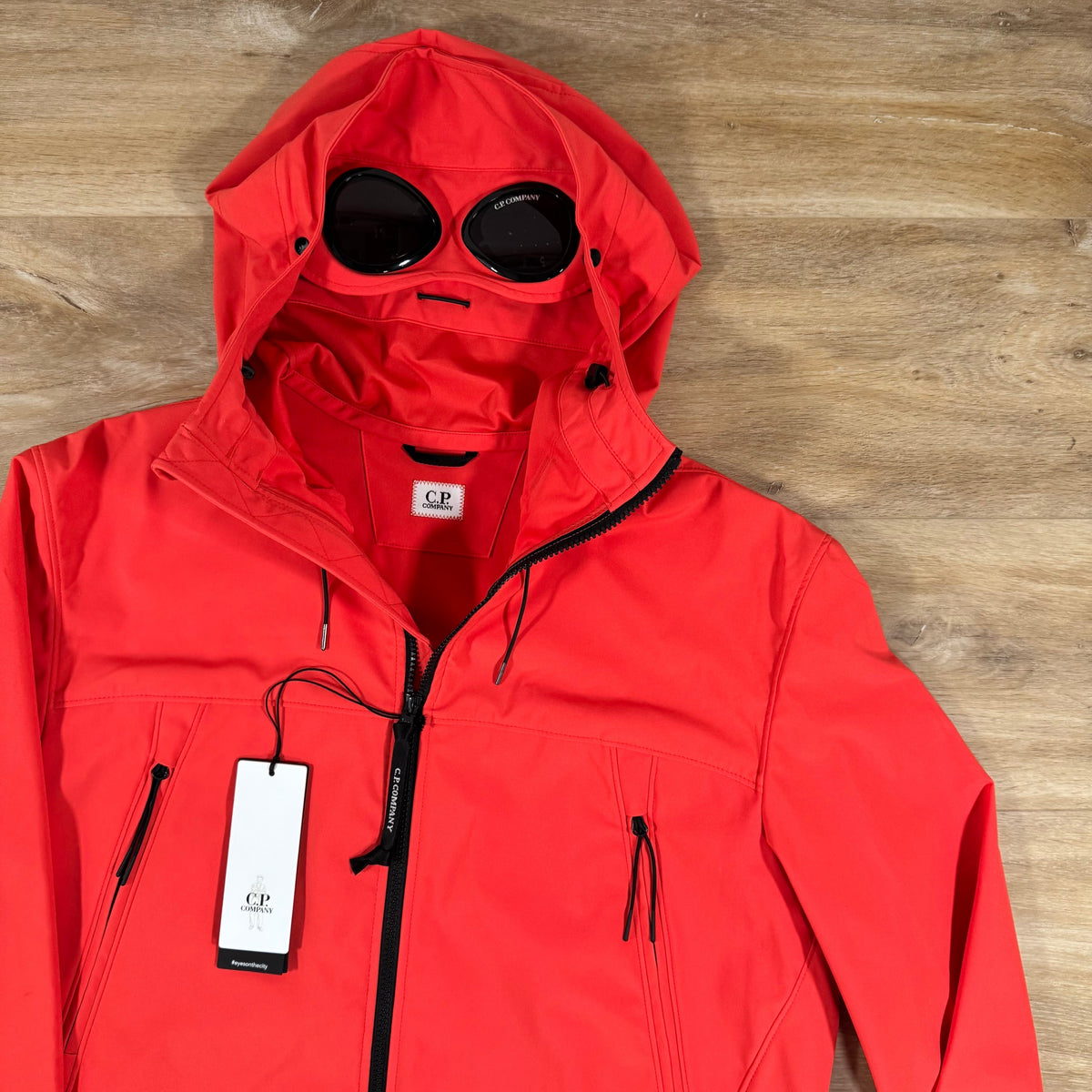 CP Company Shell-R Goggle Jacket in Poinciana Orange Castmark