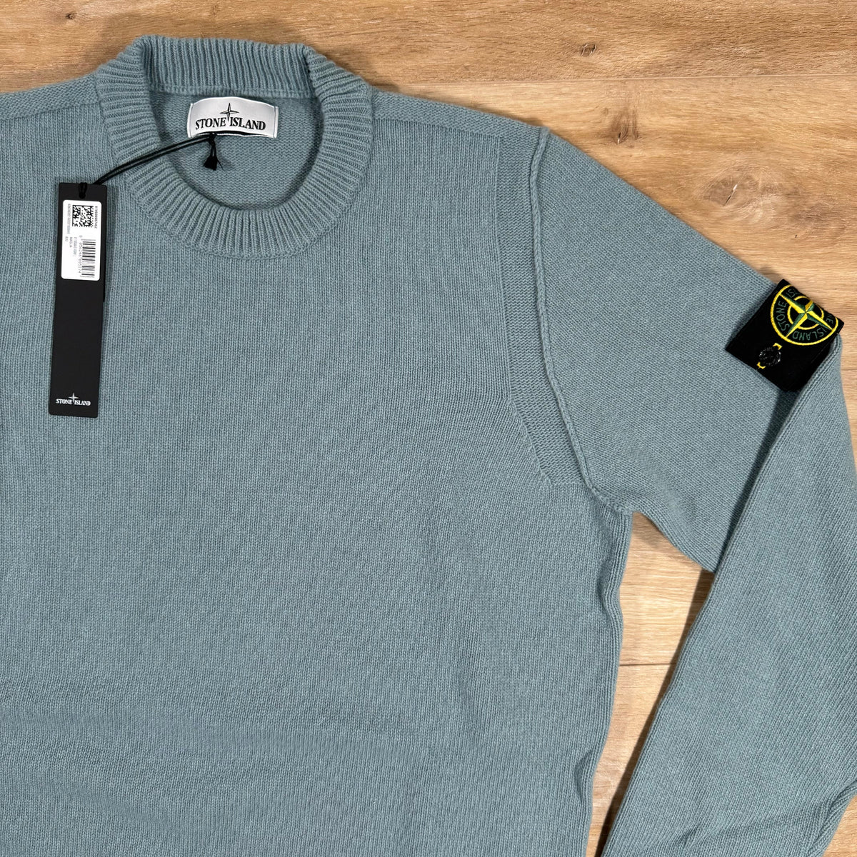 Stone Island Lambswool Crewneck Sweatshirt in Green Grey Castmark