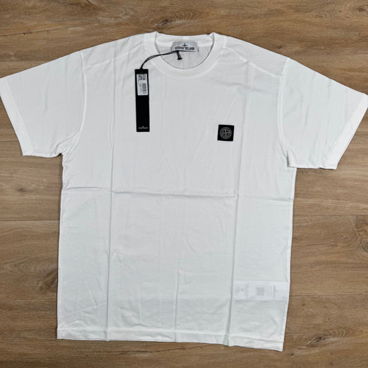 Stone Island Patch Logo T-Shirt in White Castmark
